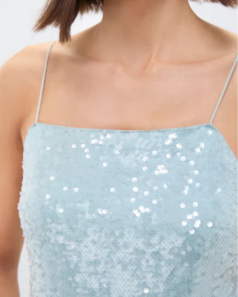 FARM RIO Blue Sequin Dress - Image 4