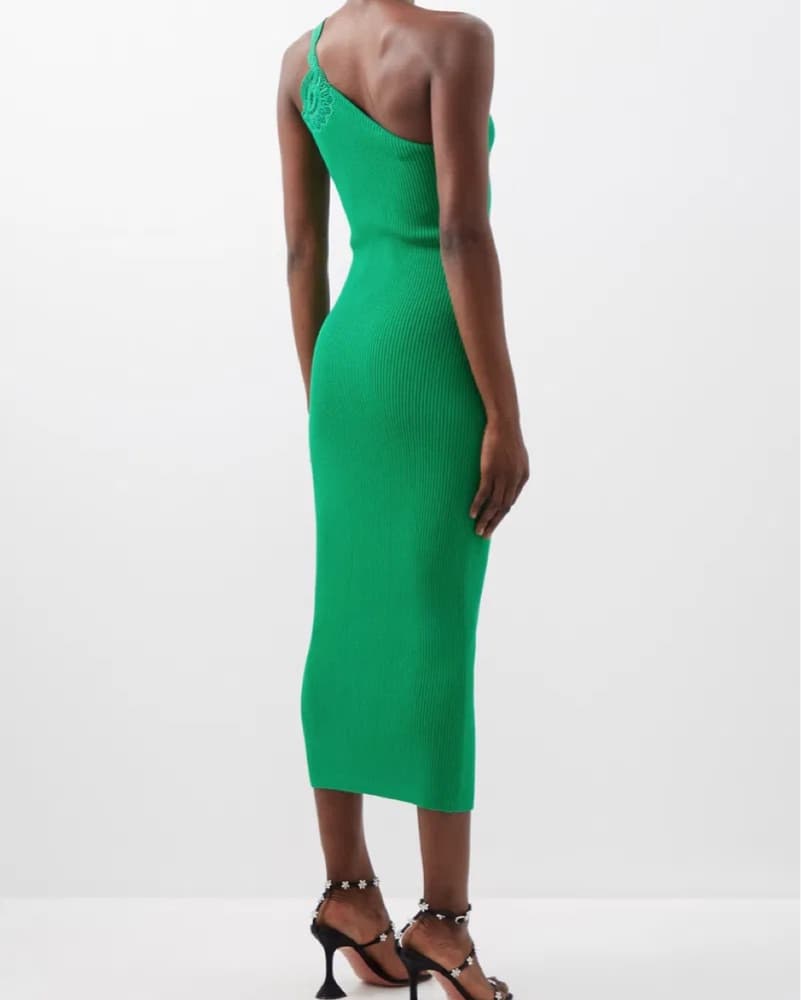 Self Portrait Green Bodycon Midi Dress - Image 2