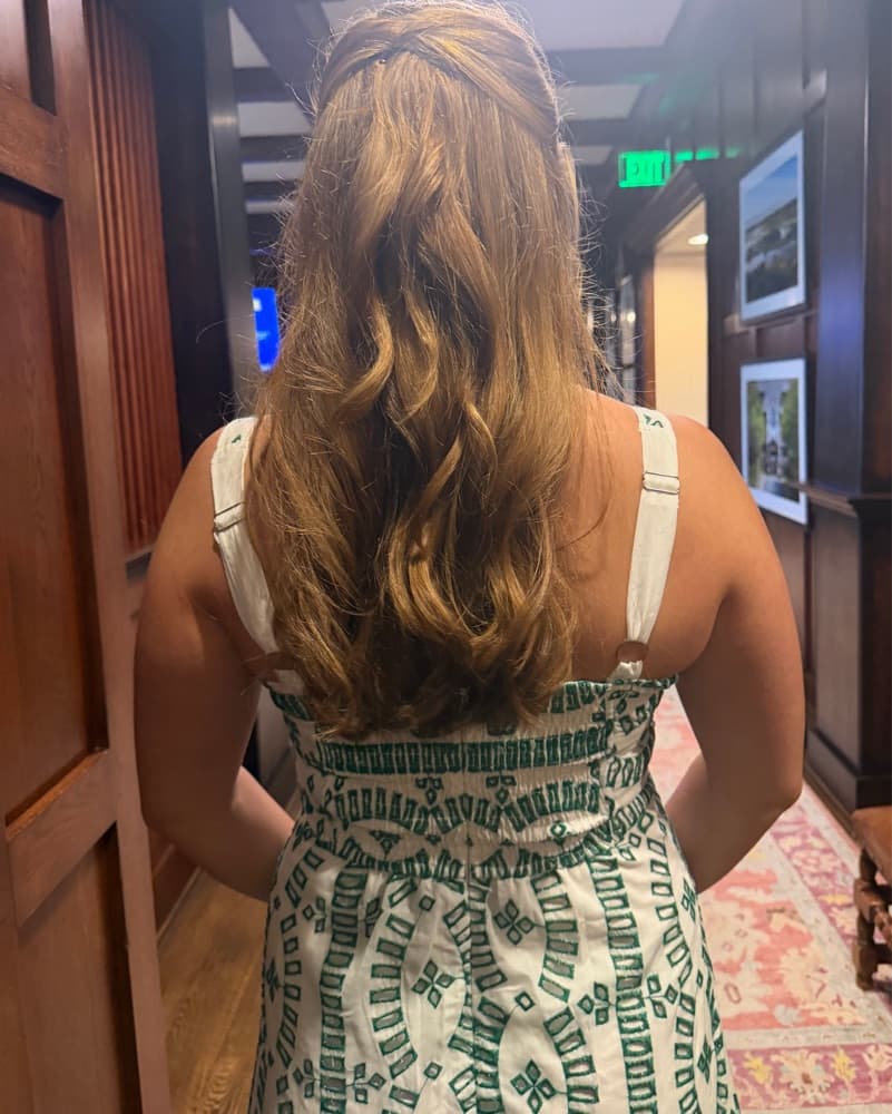 Vibrant Green Patterned Midi Dress - Image 3