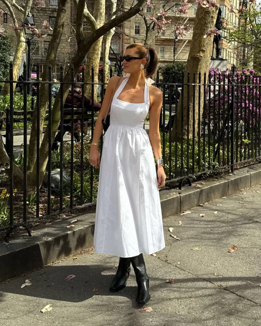 White Halter Khaite Dress Dupe - Image 6