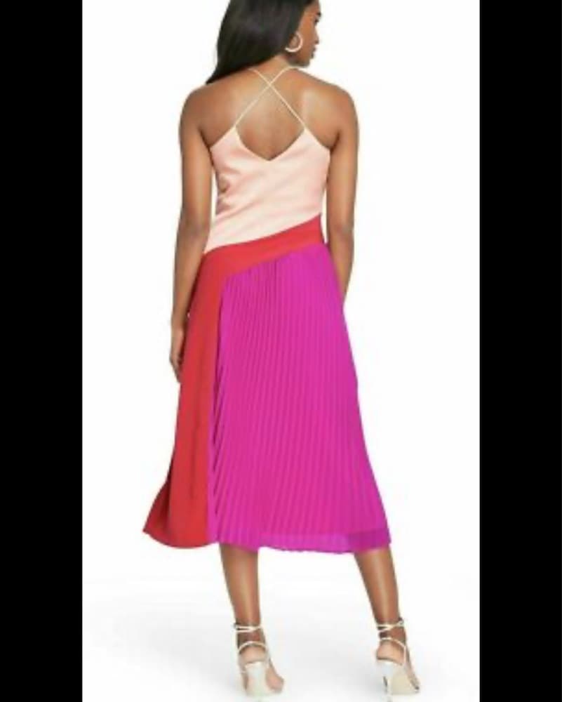 Vibrant Color-Blocked Midi Dress - Image 2