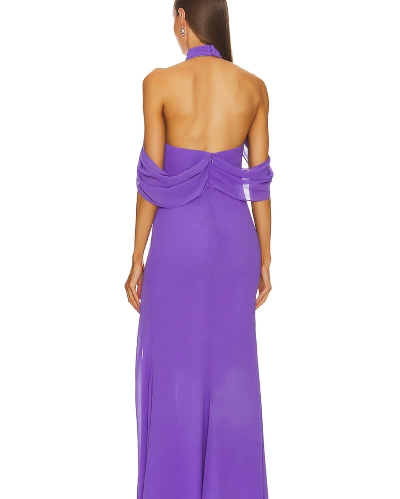 Stunning Purple Gown By Michael Costello - Image 3