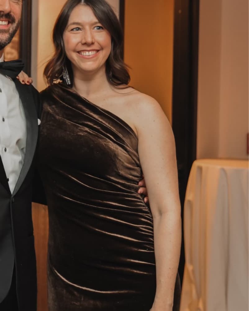 Brown Velvet One Shoulder Midi Dress - Image 1