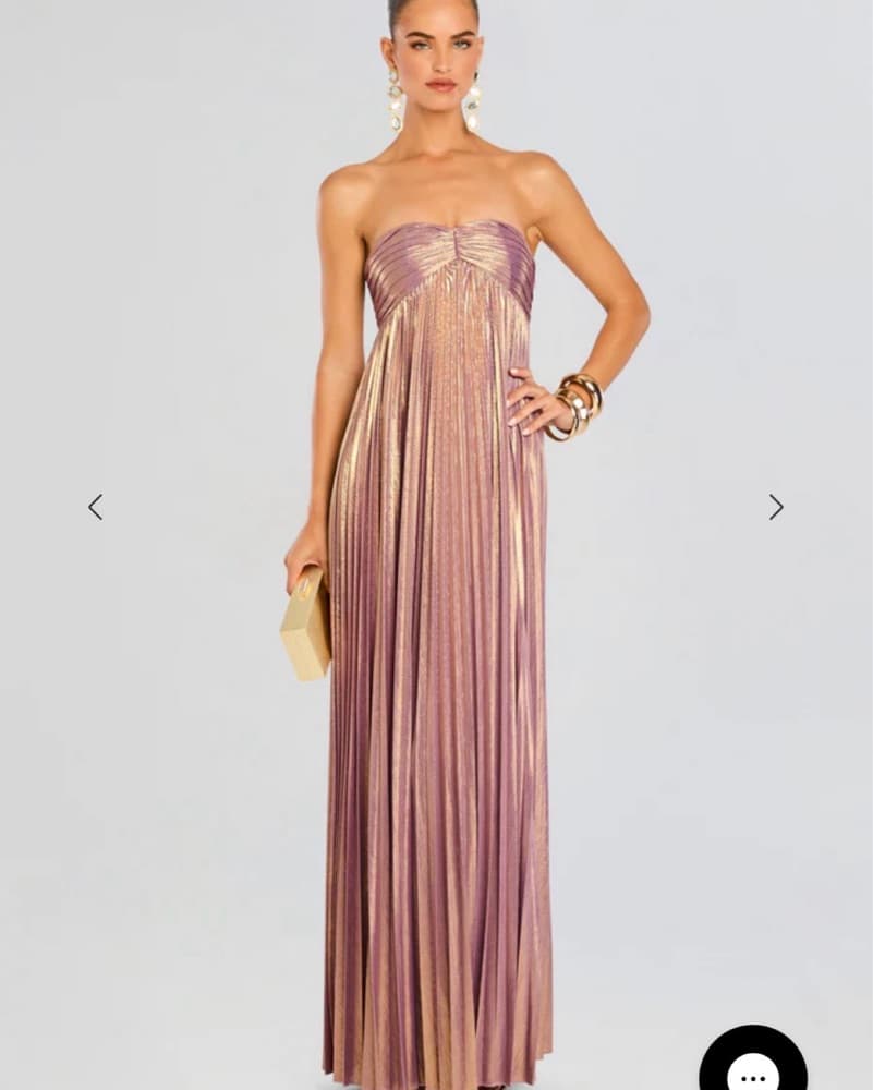 Retrofete Metallic Strapless Gown - Image 1