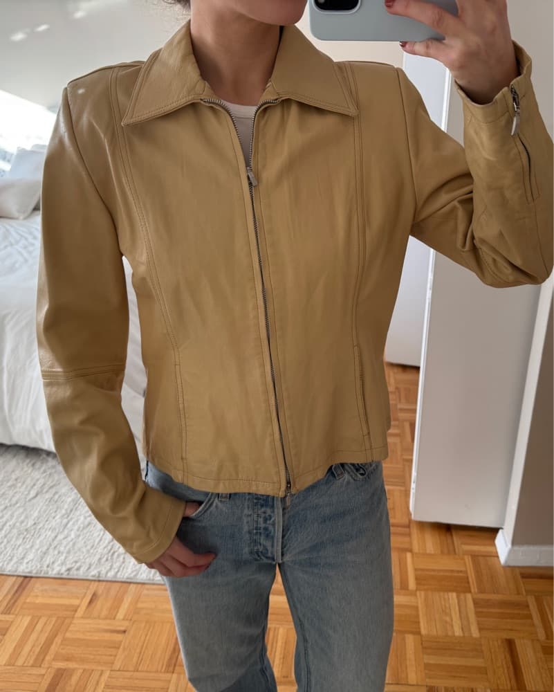 Vintage Yellow/tan Leather Jacket - Image 4