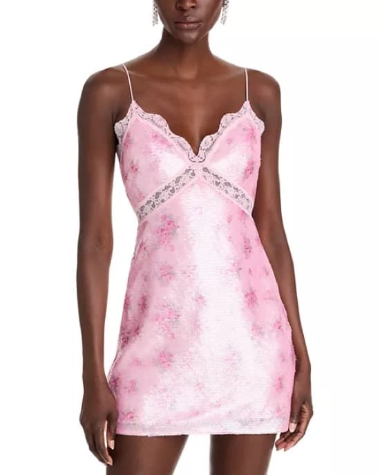 LoveShackFancy pink sequin mini dress - Image 3