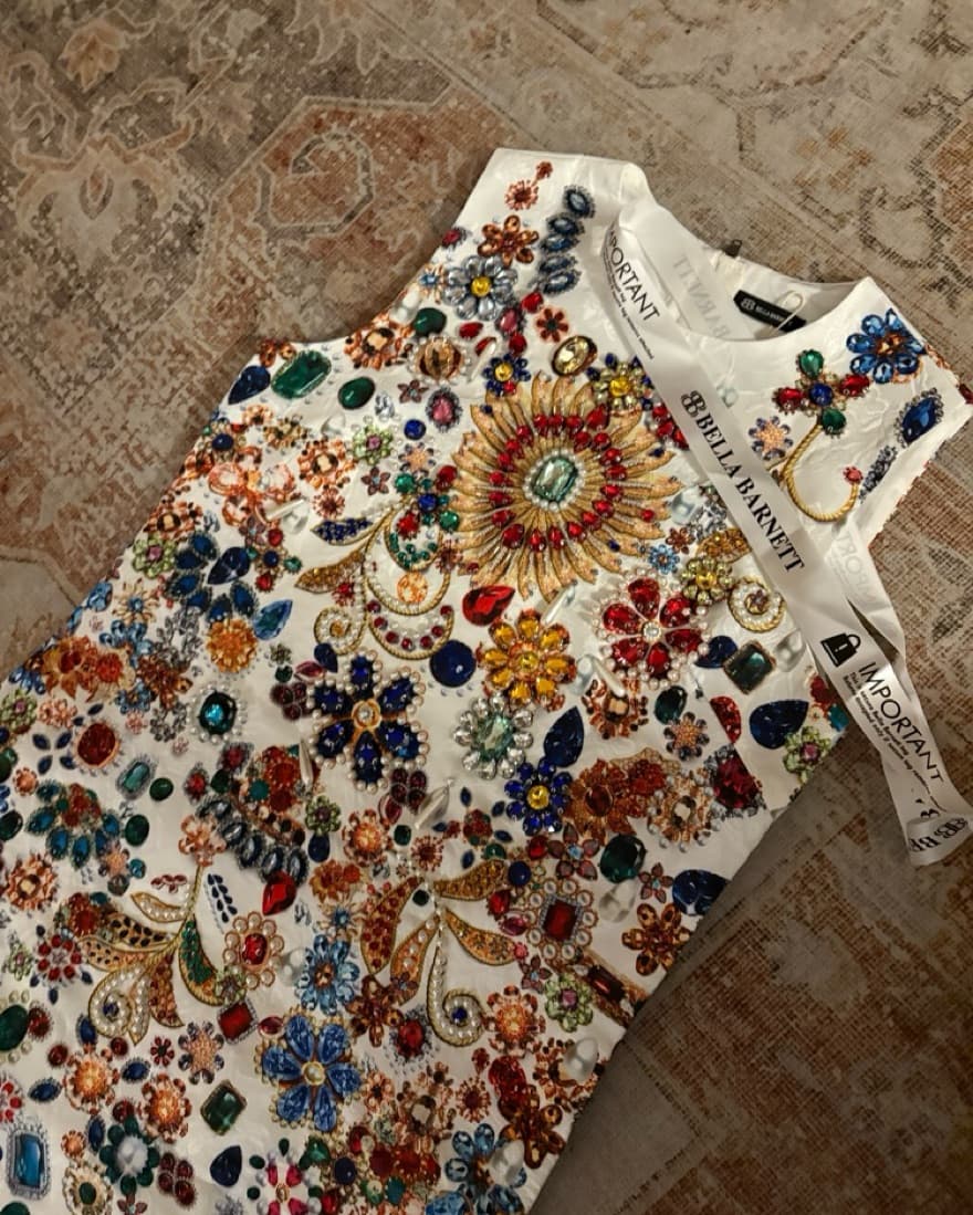 Beaded Embellished Gem Mini Dress - Image 3