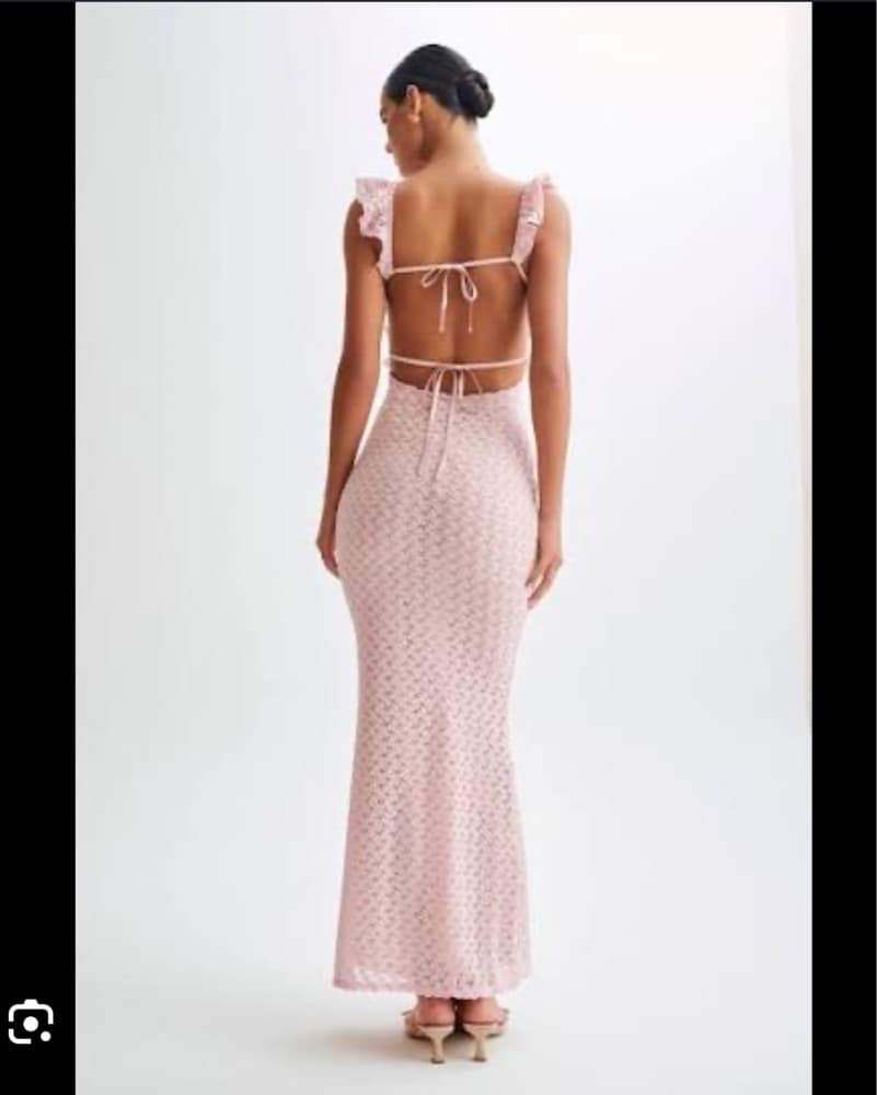 Meshki Romantic Ruffled Pink Maxi Dress - Image 4