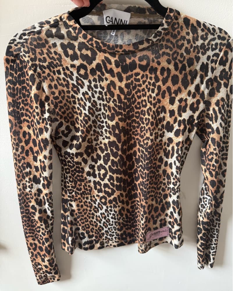 Ganni Leopard Mesh Top - Image 2