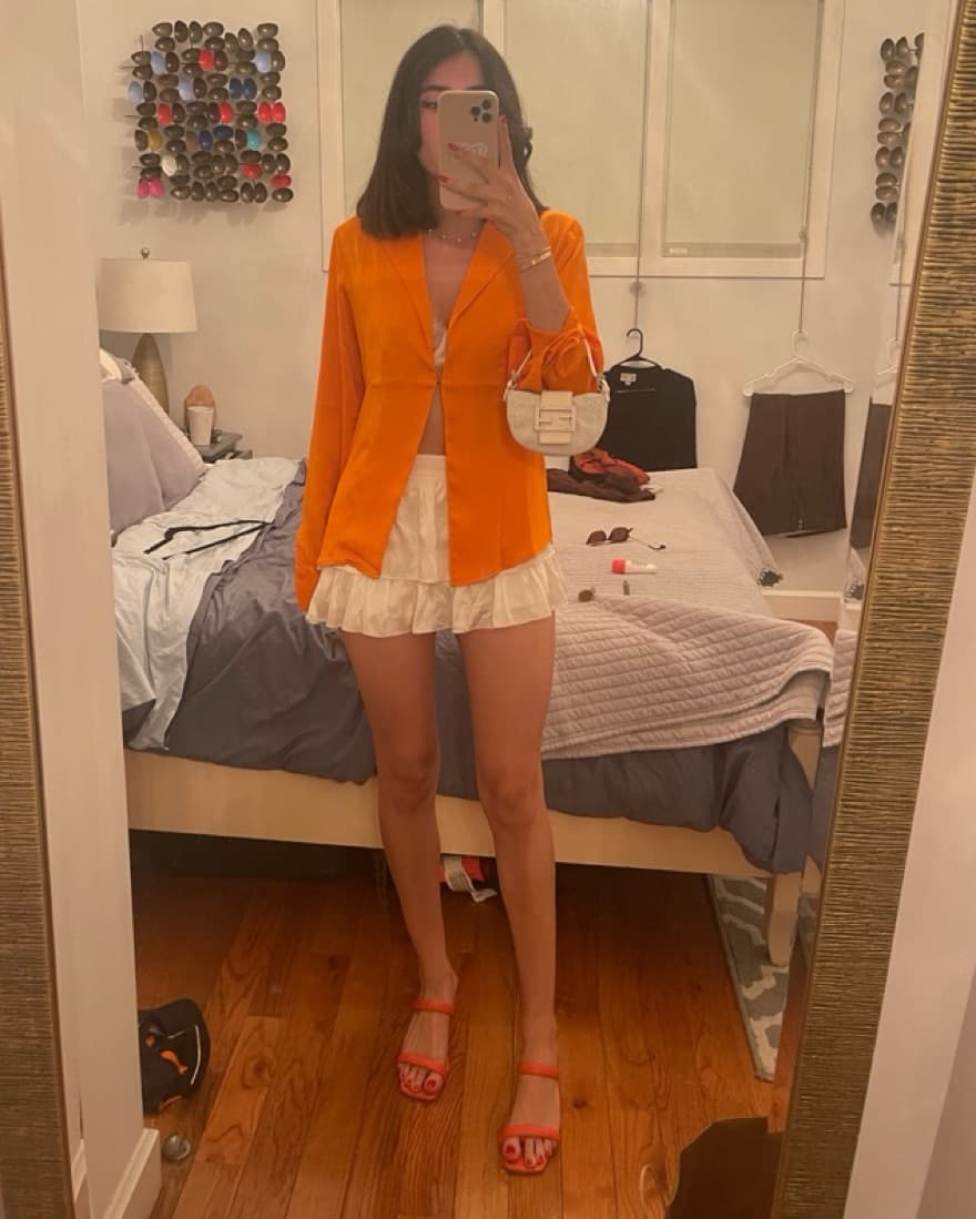 Meshki Tangerine Open Front Shirt - Image 1