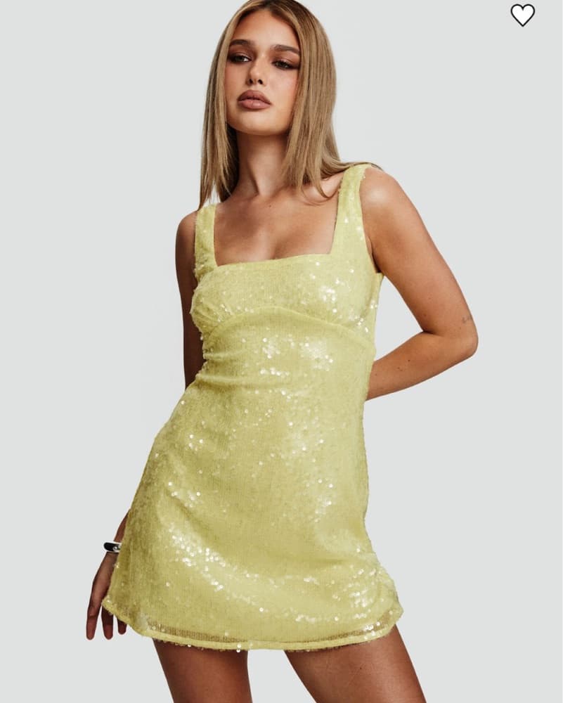 Yellow Sequin Mini Dress - Image 1