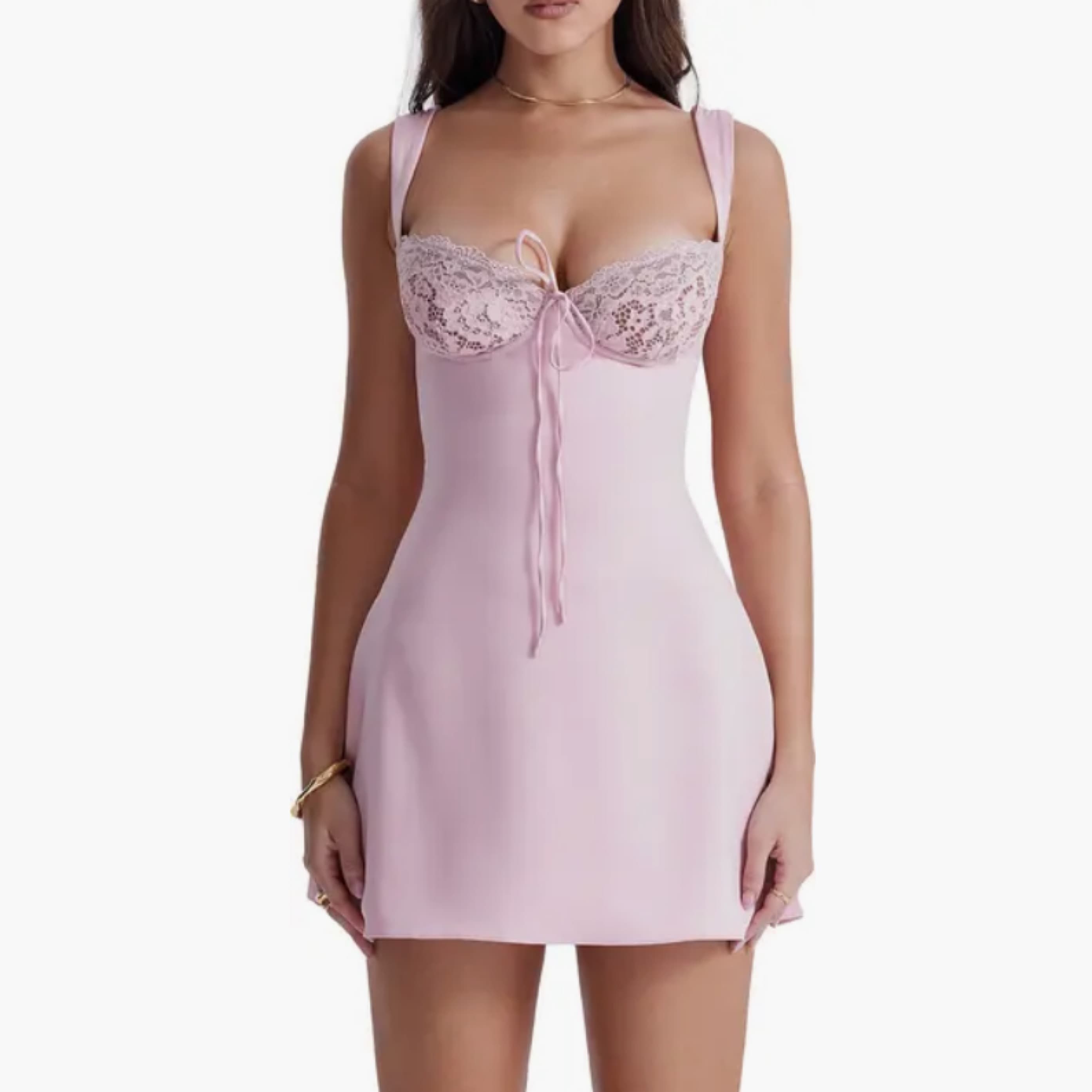 House Of CB Satin Pink Mini Dress  - Image 3