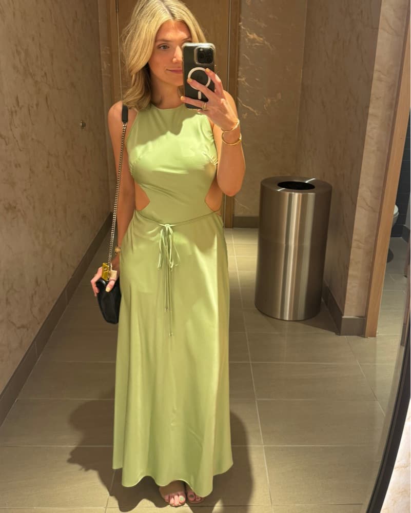 Alexis Cut-Out Satin Maxi Dres - Image 1
