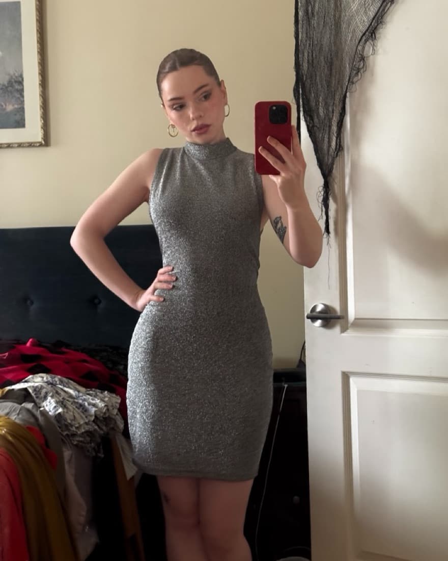 Silver sparkly Mini-dress - Image 2