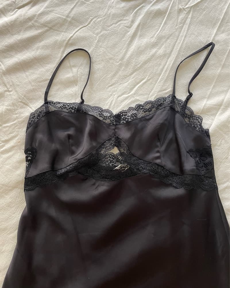 Black Lace Slip Midi Dress - Image 5