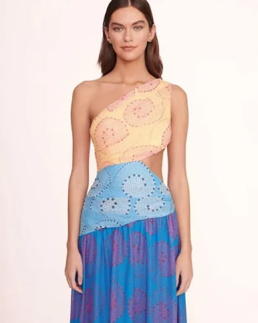 Staud One Shoulder Chiffon Maxi Dress - Image 2