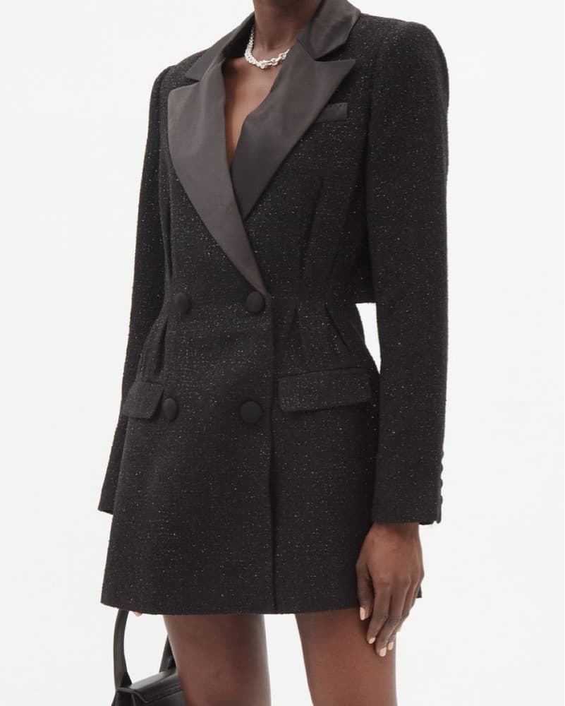 Self Portrait Black Sparkle Blazer Dress - Image 1
