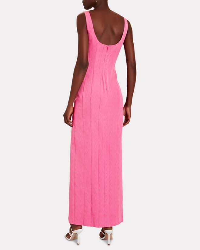 Staud Pink Slit Evening Gown - Image 3