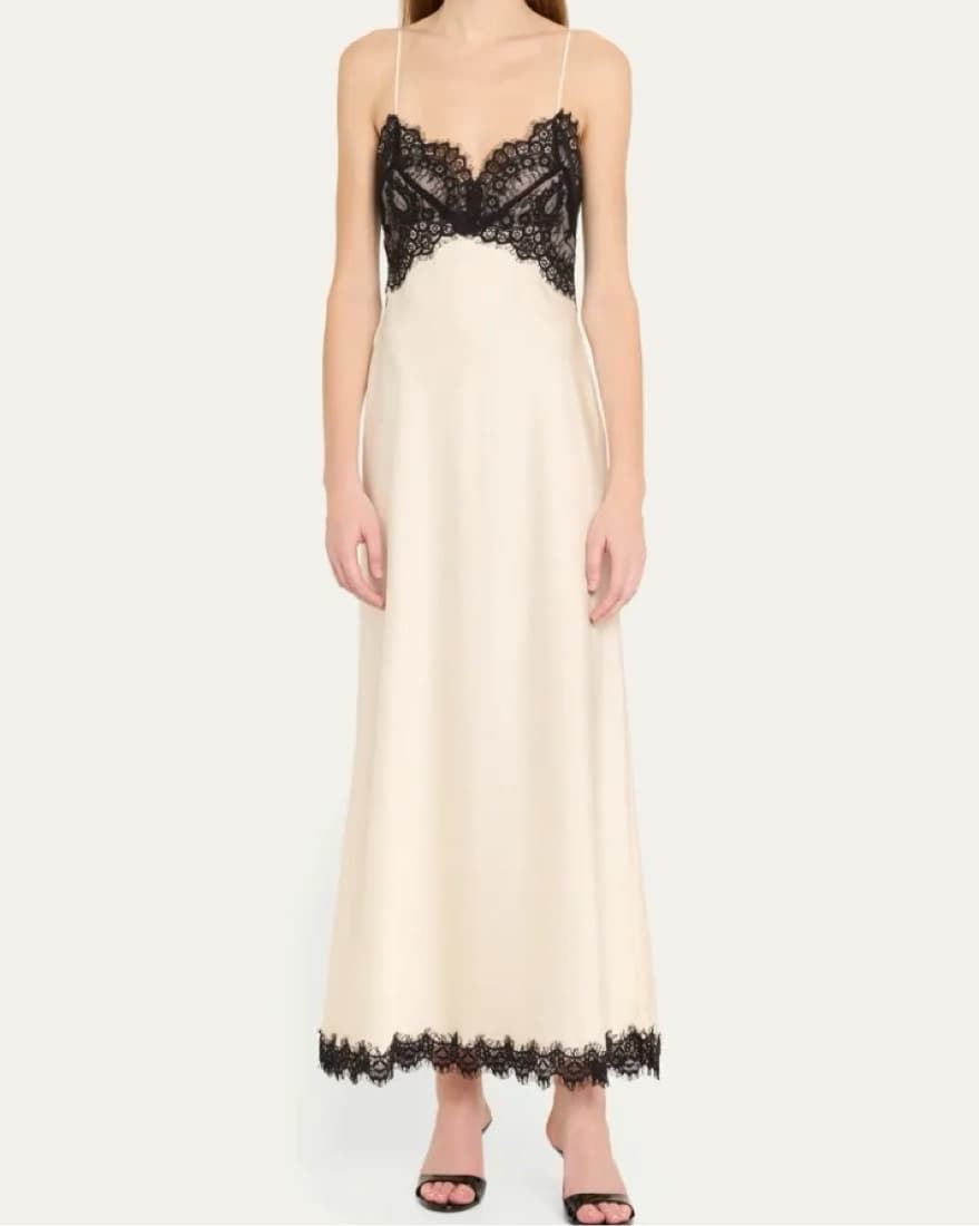 LoveShackFancy Ameliane Lace Slip Dress - Image 1