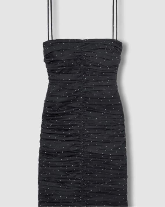 Tove Women's Black Ruched Polka-dot Slee - Image 1