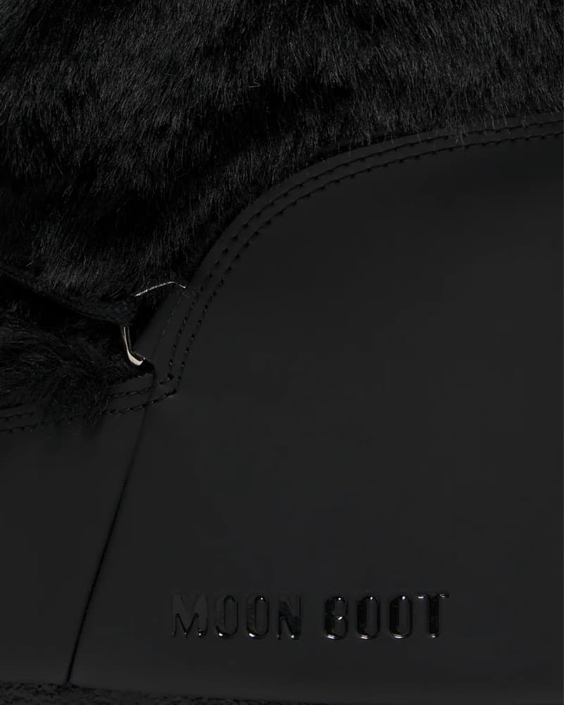 Black Fur Moon Boot Sz 7-8 - Image 4
