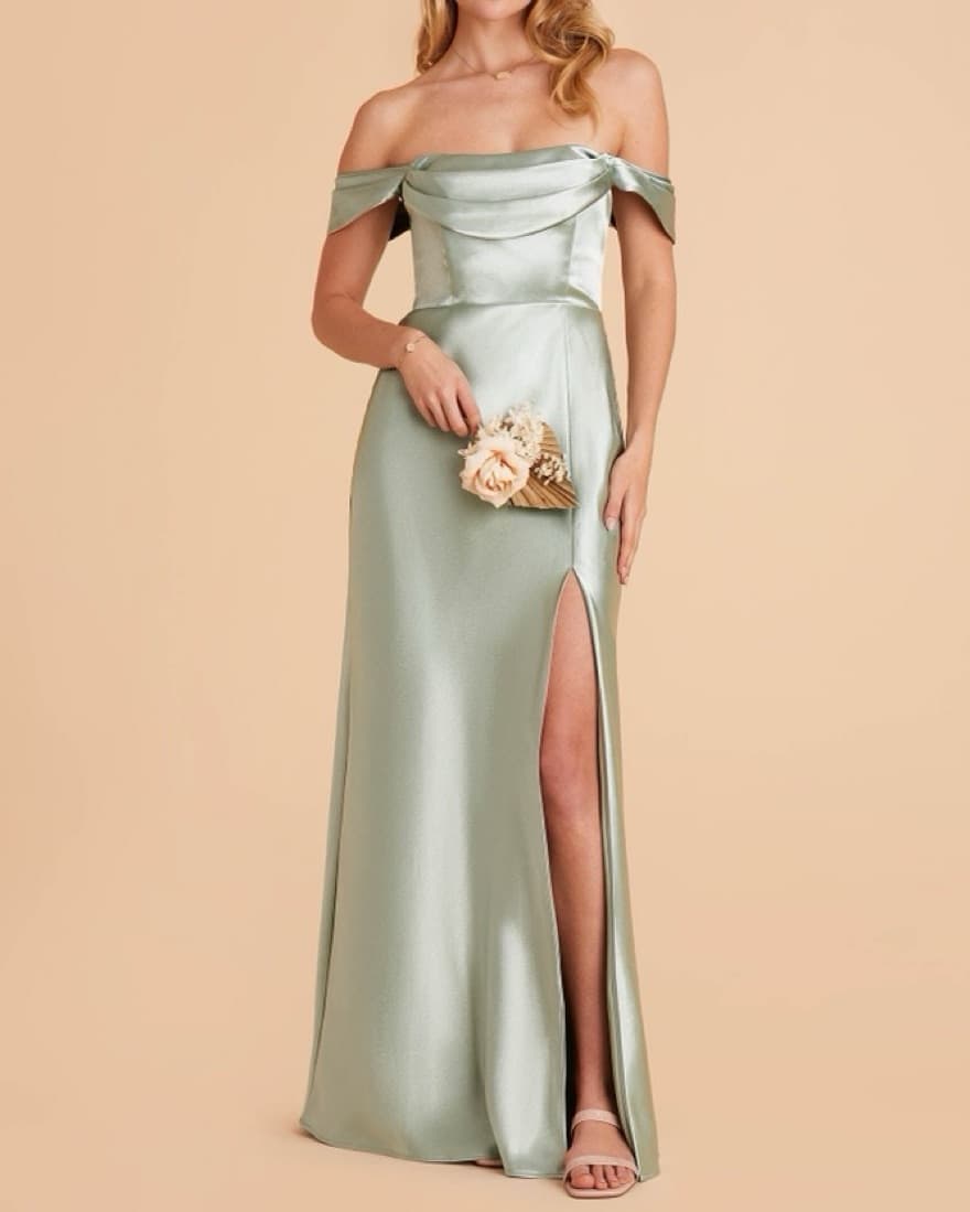 Mia Shiny Satin Convertible Dress  - Image 1