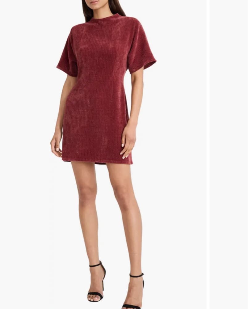 Short Sleeve Corduroy Minidress - Image 1