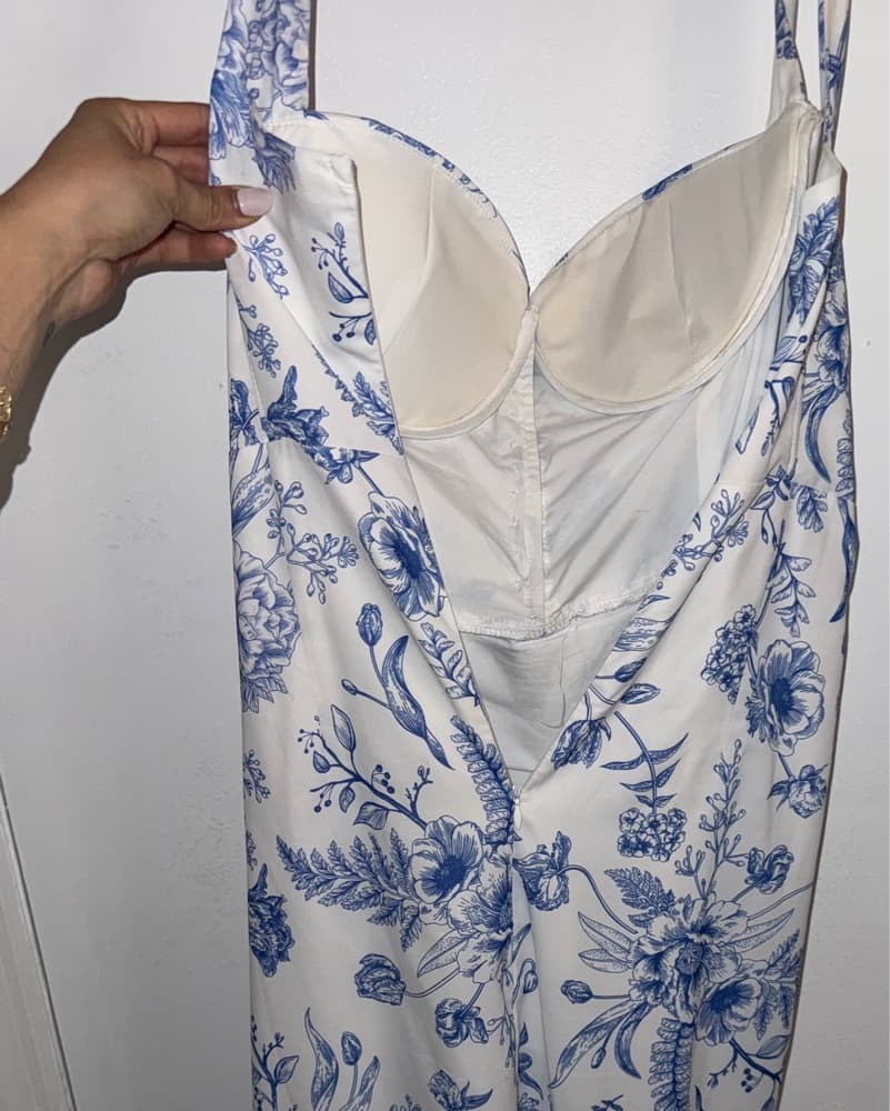 Blue Toile Corset Midi Dress – Vestis M  - Image 3
