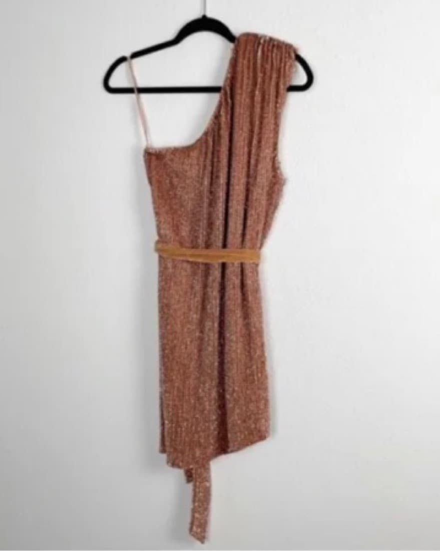 Retrofete ‘Ella’ Gold Mini Dress - Image 3