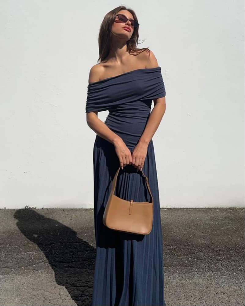 Lioness Off-Shoulder Pleated Maxi Dress  - Image 4
