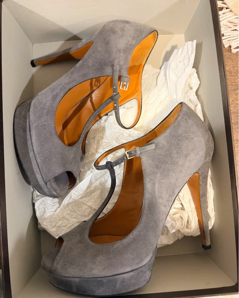 Grey Suede Heels - Image 3