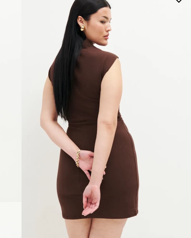 Reformation Alden Knit Dress In Cafe - Image 2