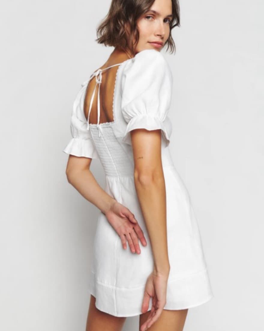 Reformation White Linen Dress  - Image 2