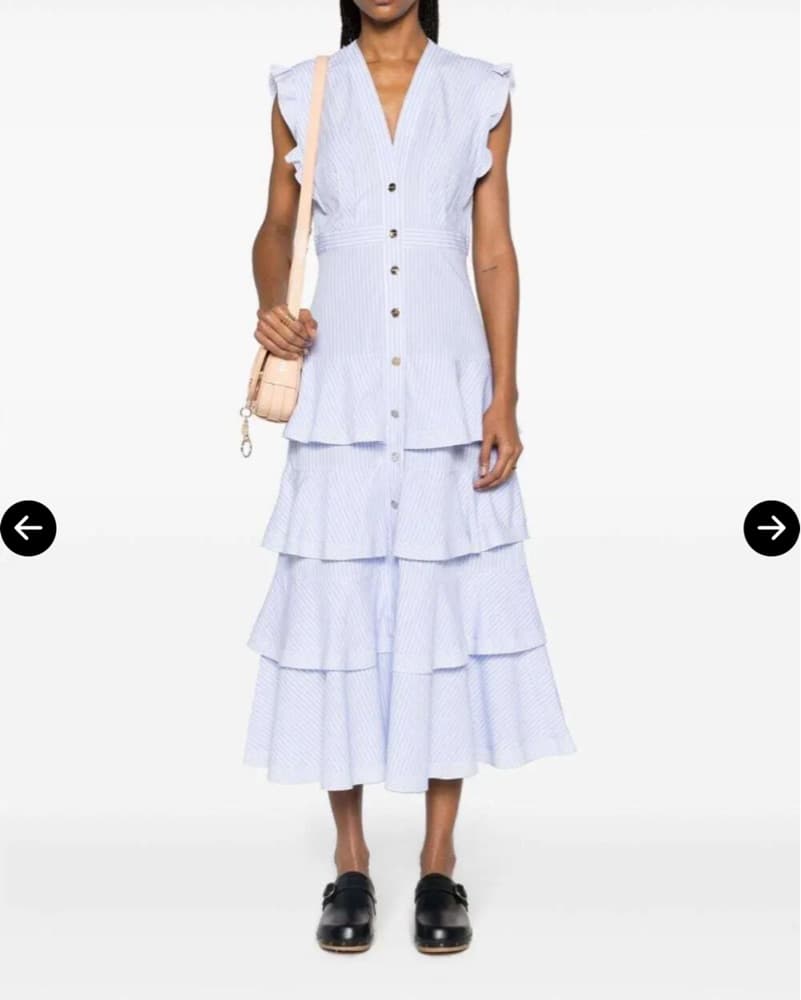 Sandro Striped Tiered Maxi Dress  - Image 4