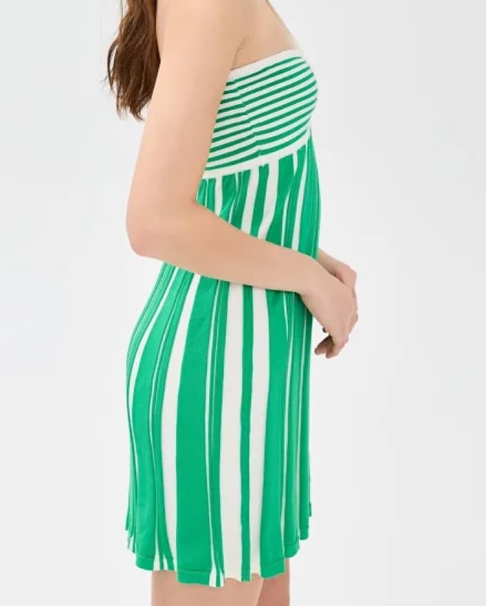 Green And White Stripe Dress - Image 2