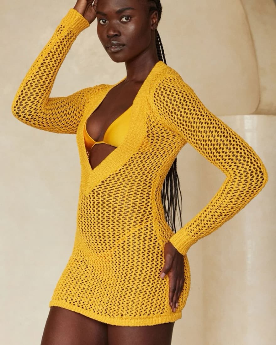 Monday Swimwear Crochet Mini Dress - Image 1