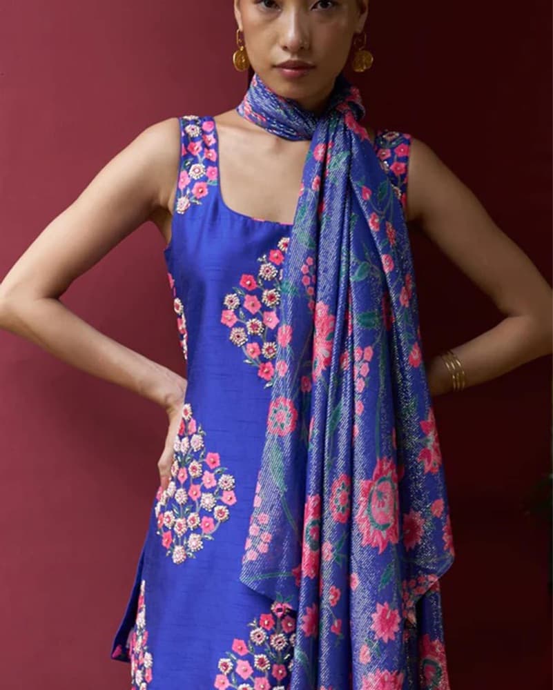 Purple Shimmer Sharara Indian Suit - Image 3