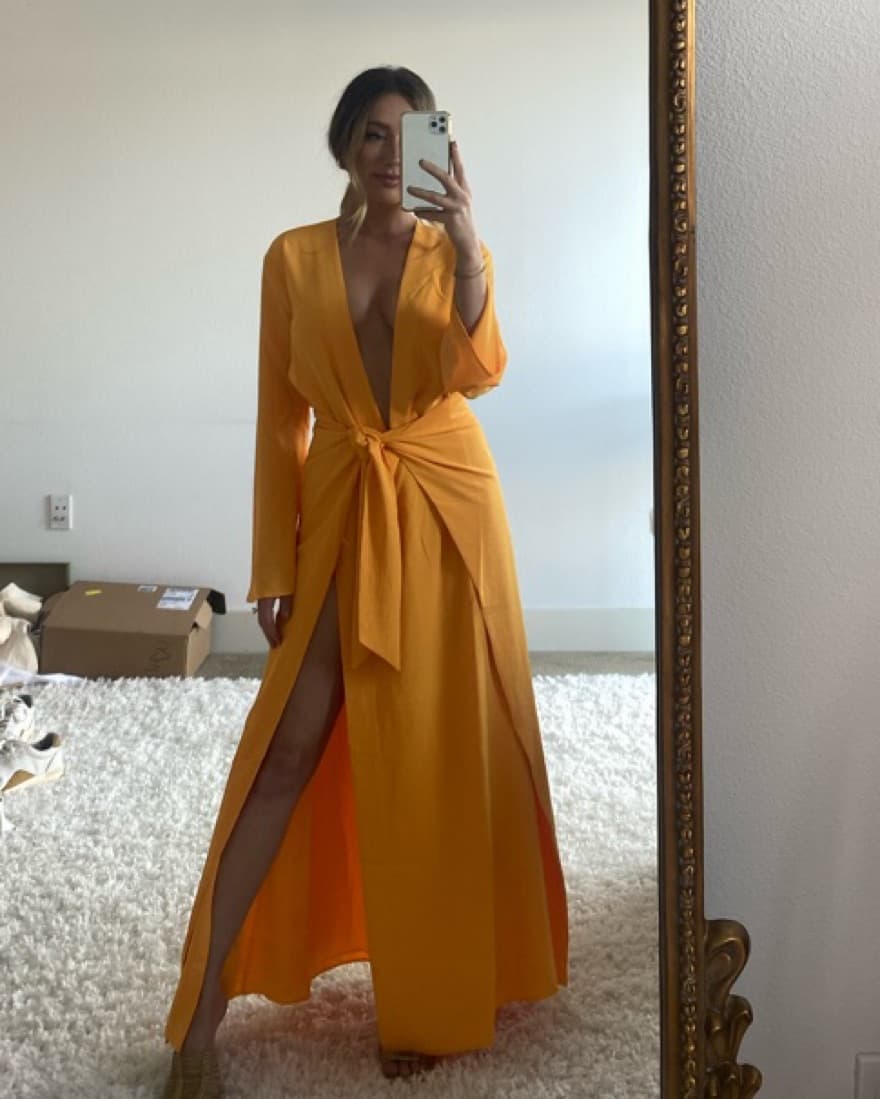 Revolve Orange Maxi Dress - Image 2