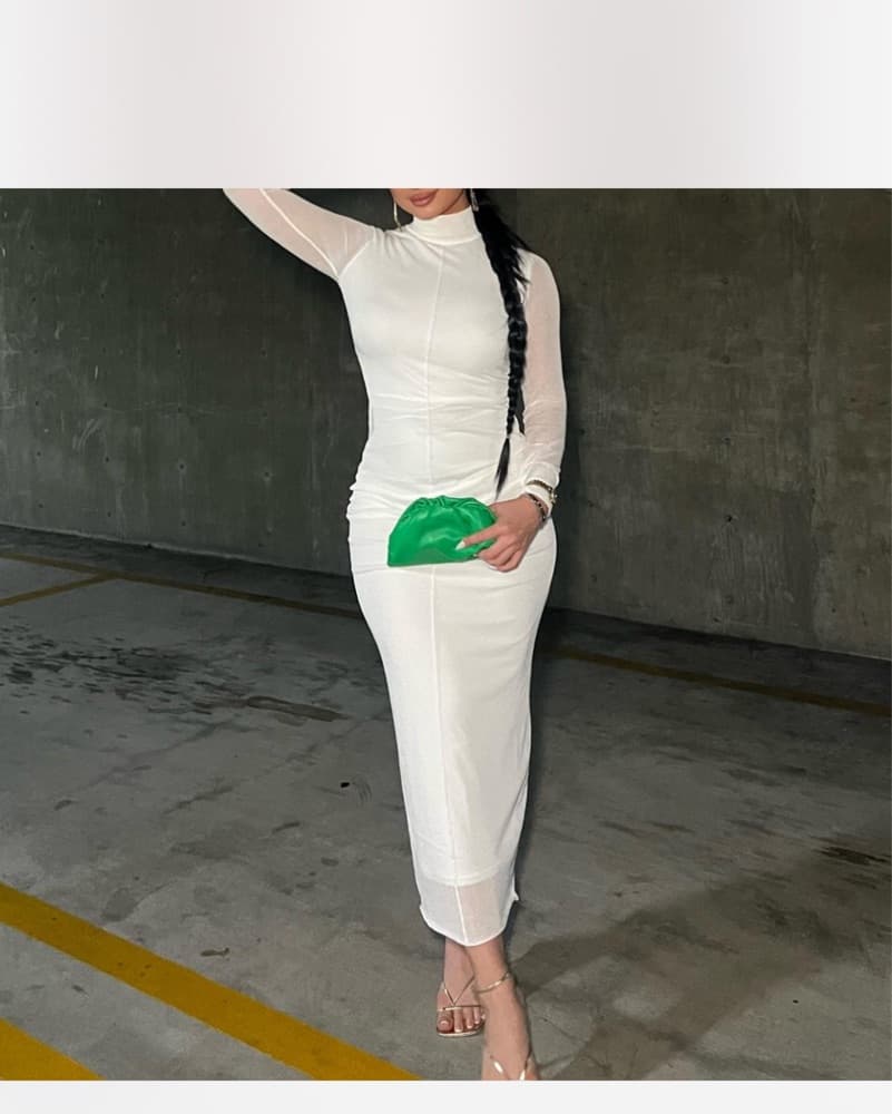 Ivory Mock Neck Maxi Dress - Image 2