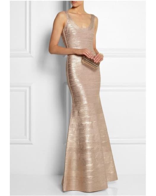 Herve Leger Ellen Gown - Rose Gold - Image 1