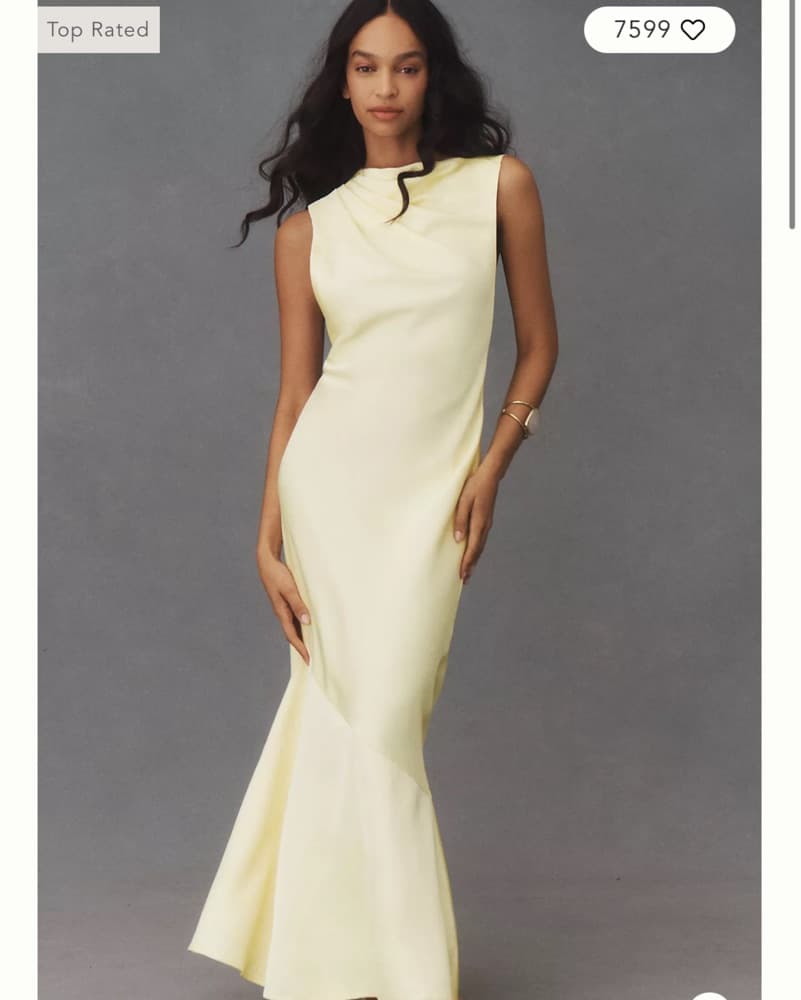 Yellow Long Dress From Anthtopologie - Image 1