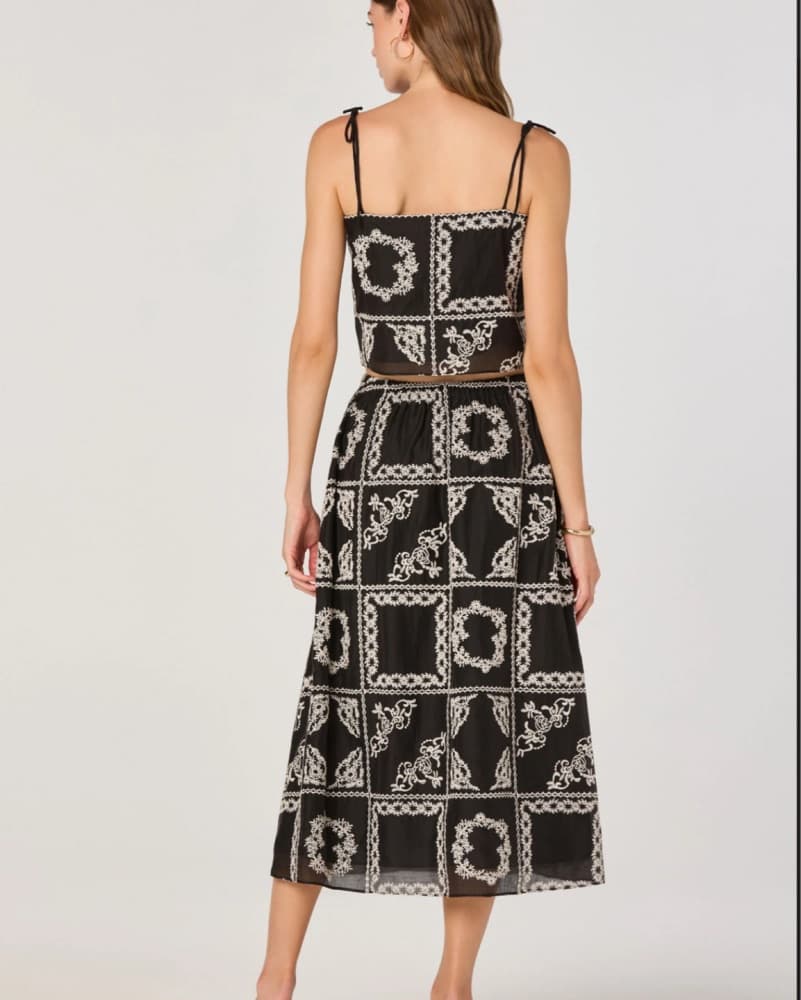 ASTR Tie Strap Top And Midi Skirt Set - Image 2