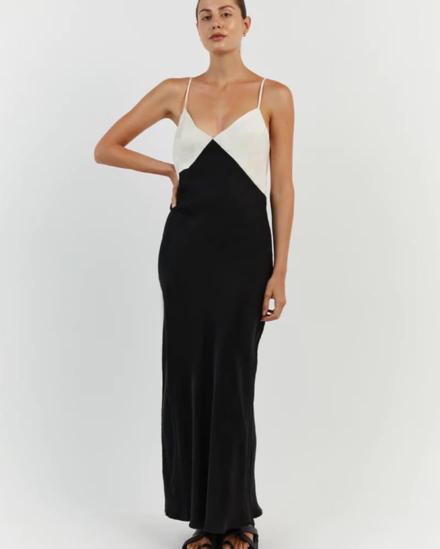 Diish Seren Black Two Tone Midi Dress - Image 4