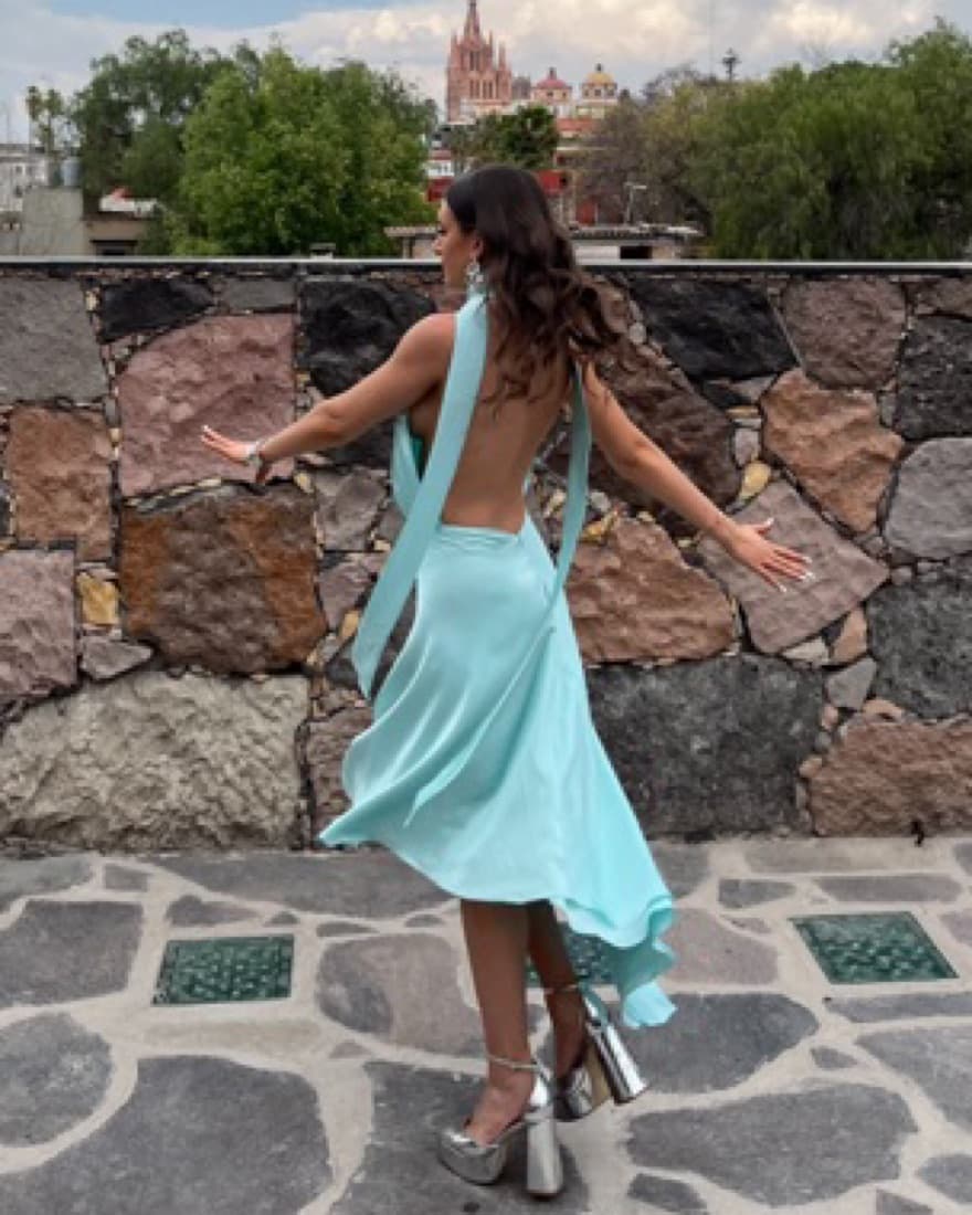 Moss & co Backless Dress - Tiffany Blue - Image 4