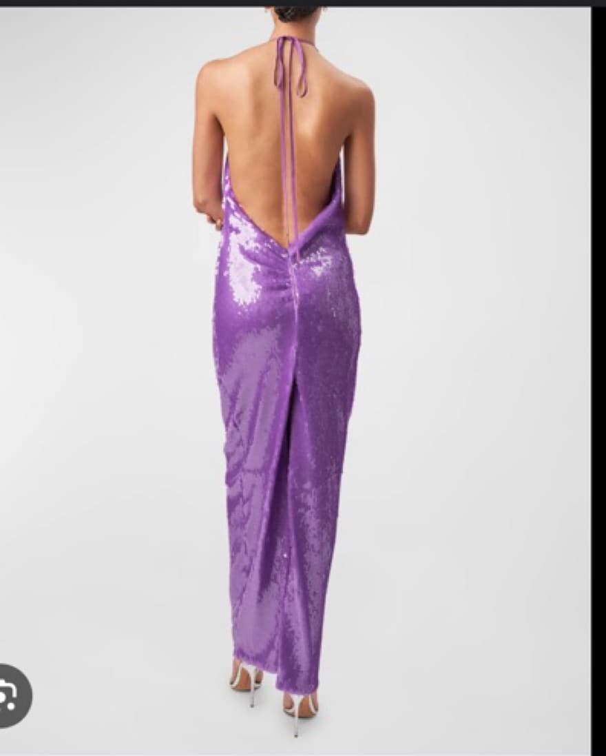 Ronny Kobo Halter Sequin Dress - Image 3