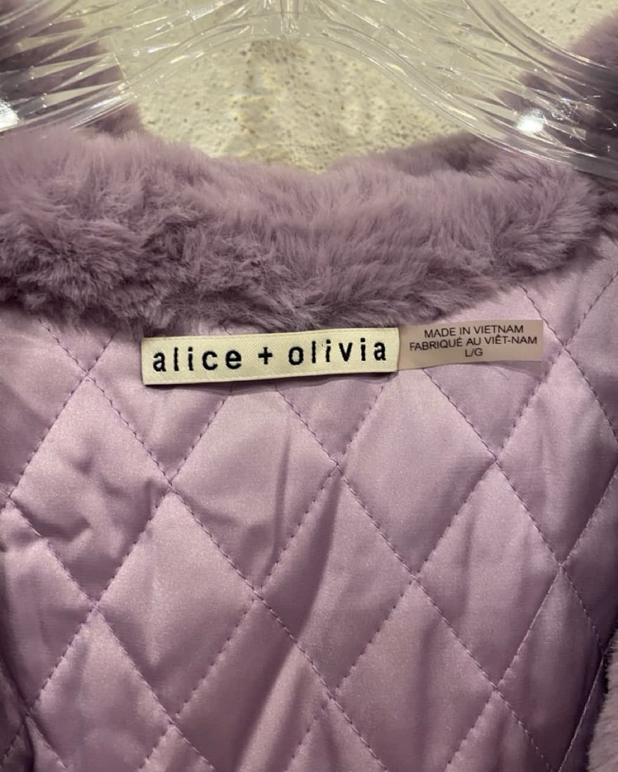 Alice & Olivia Thora Lavender Faux Fur C - Image 3