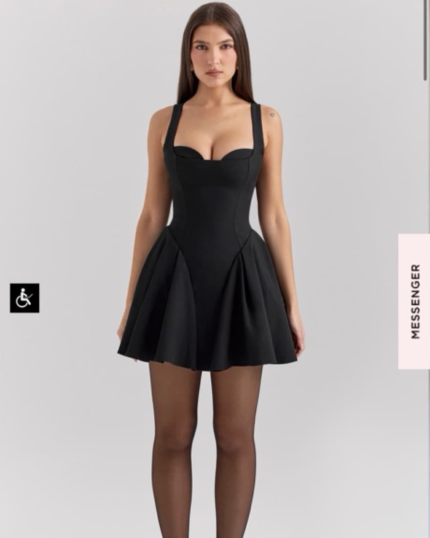 House of CB Black Twill Mini Dress - Image 1