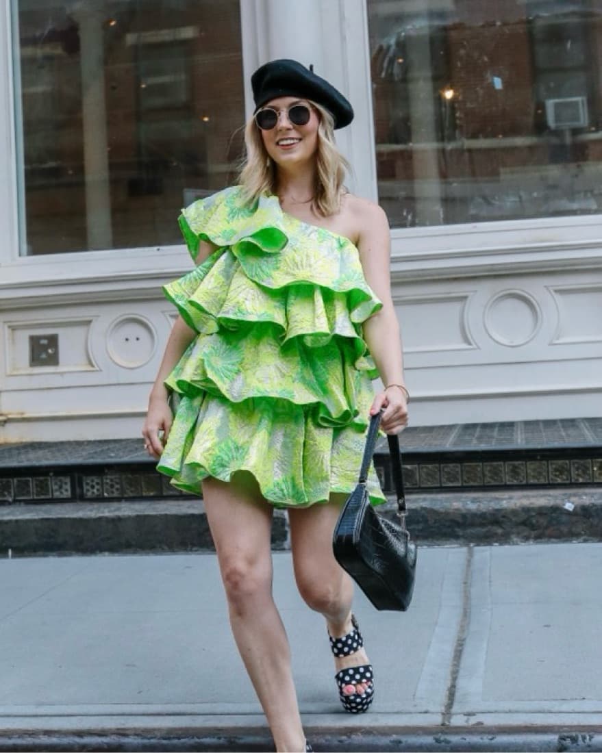 Ruffle Green Party Dress - Image 2
