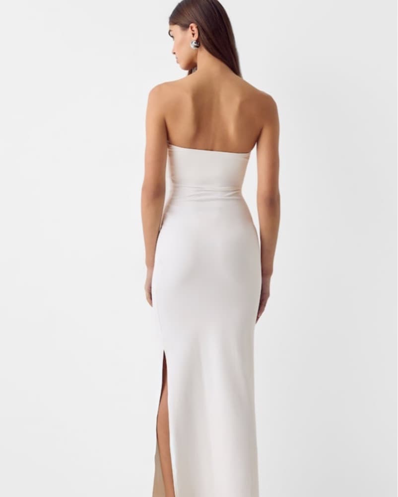 White Strapless Maxi Dress - Image 2