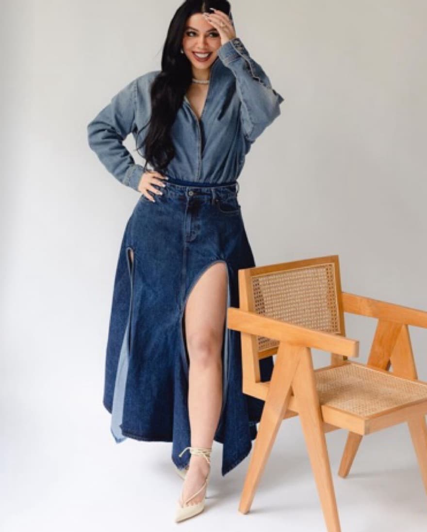Y/project Denim Cut Out Maxi Skirt  - Image 3